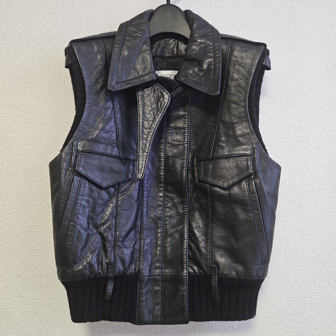 BALENCIAGA　レザーベストジャケット