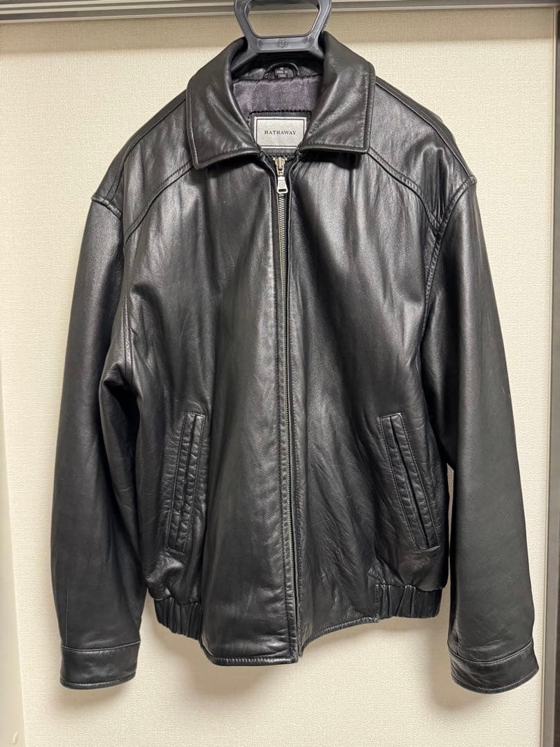 HATHAWAY ブラックレザー ジャケット Mサイズ