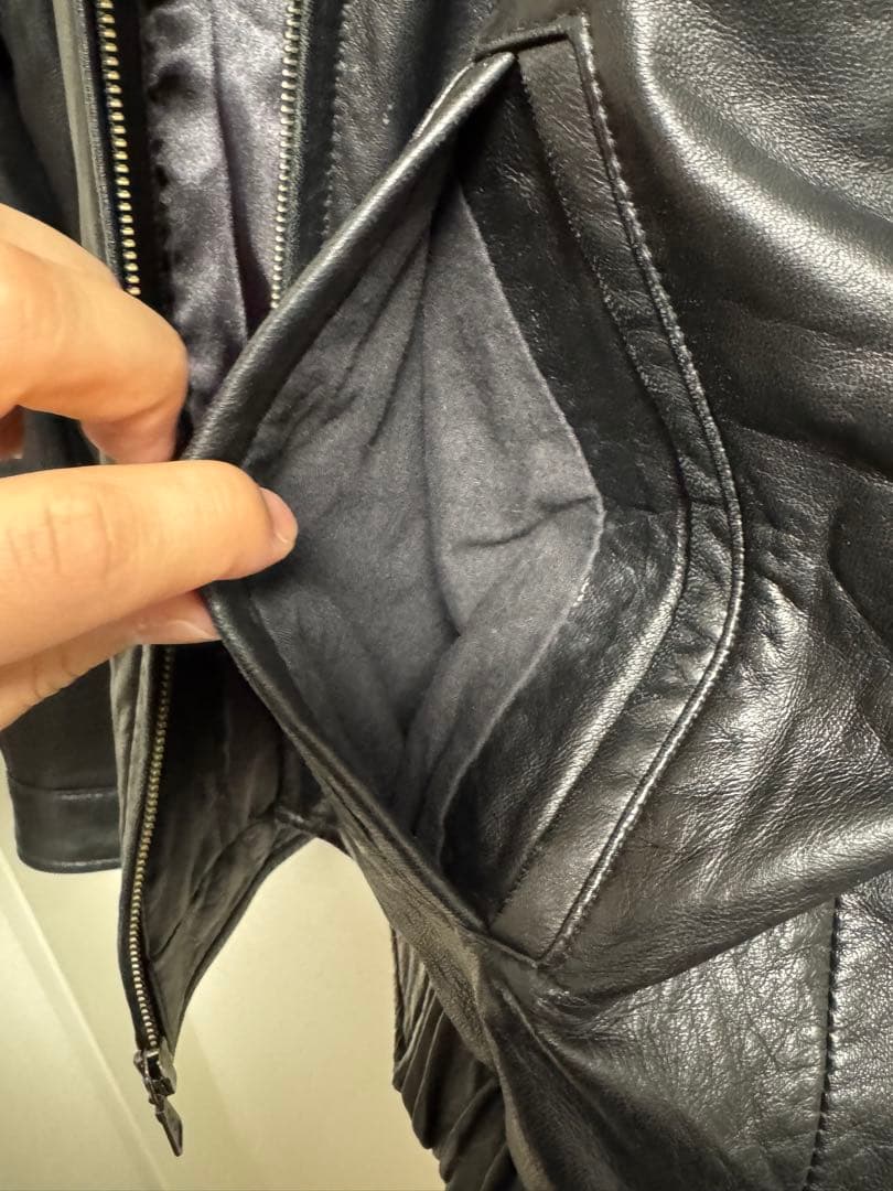 HATHAWAY ブラックレザー ジャケット Mサイズ