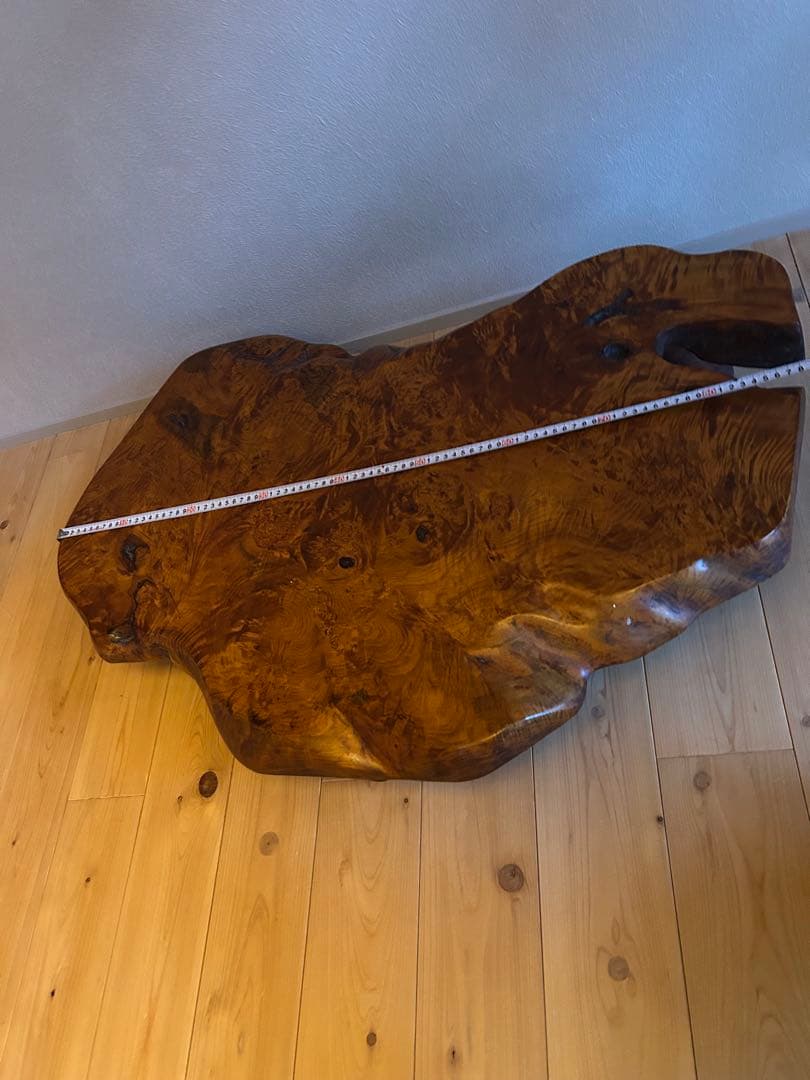 欅　一枚板　テーブル　花台　骨董　盆栽　玉杢　縮杢