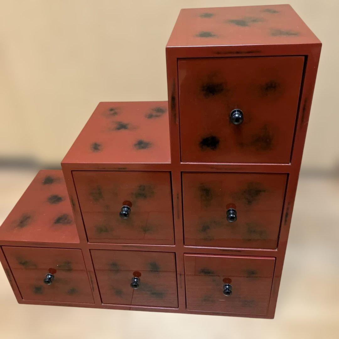 木製階段状引き出し収納
