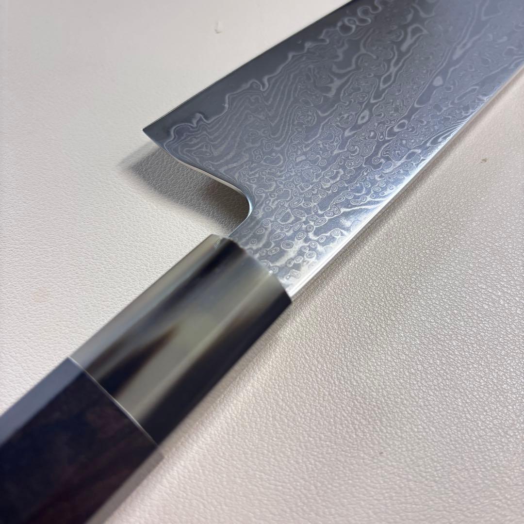 240mm 67層ダマスカスシェフナイフ 牛刀　黒檀本牛角八角柄 和包丁，