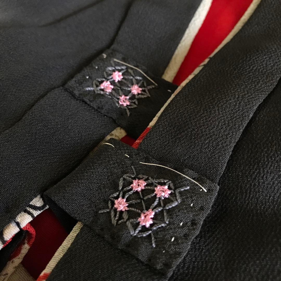 ＊ 市松人形 15号 アンティーク 黒留袖 着物 帯 ＊ 留袖 明治