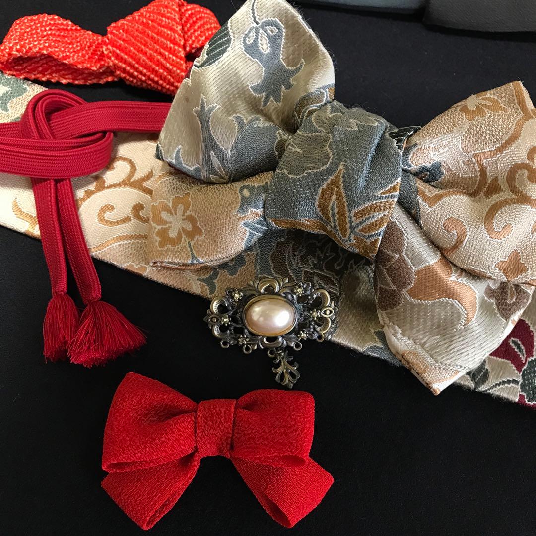 ＊ 市松人形 15号 アンティーク 黒留袖 着物 帯 ＊ 留袖 明治