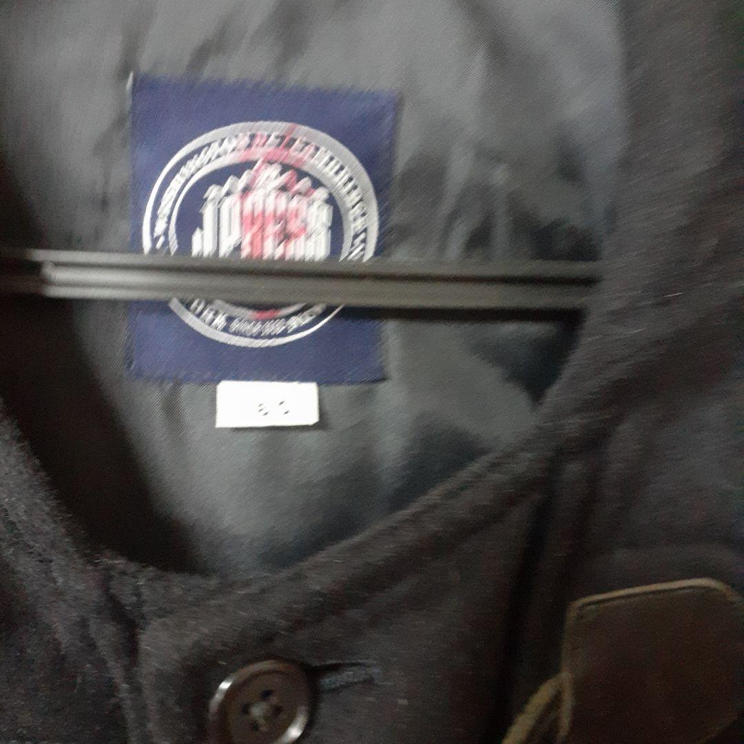 an‼️JPRESS❤️フラノ地ネイビー ダッフルコート フード付き