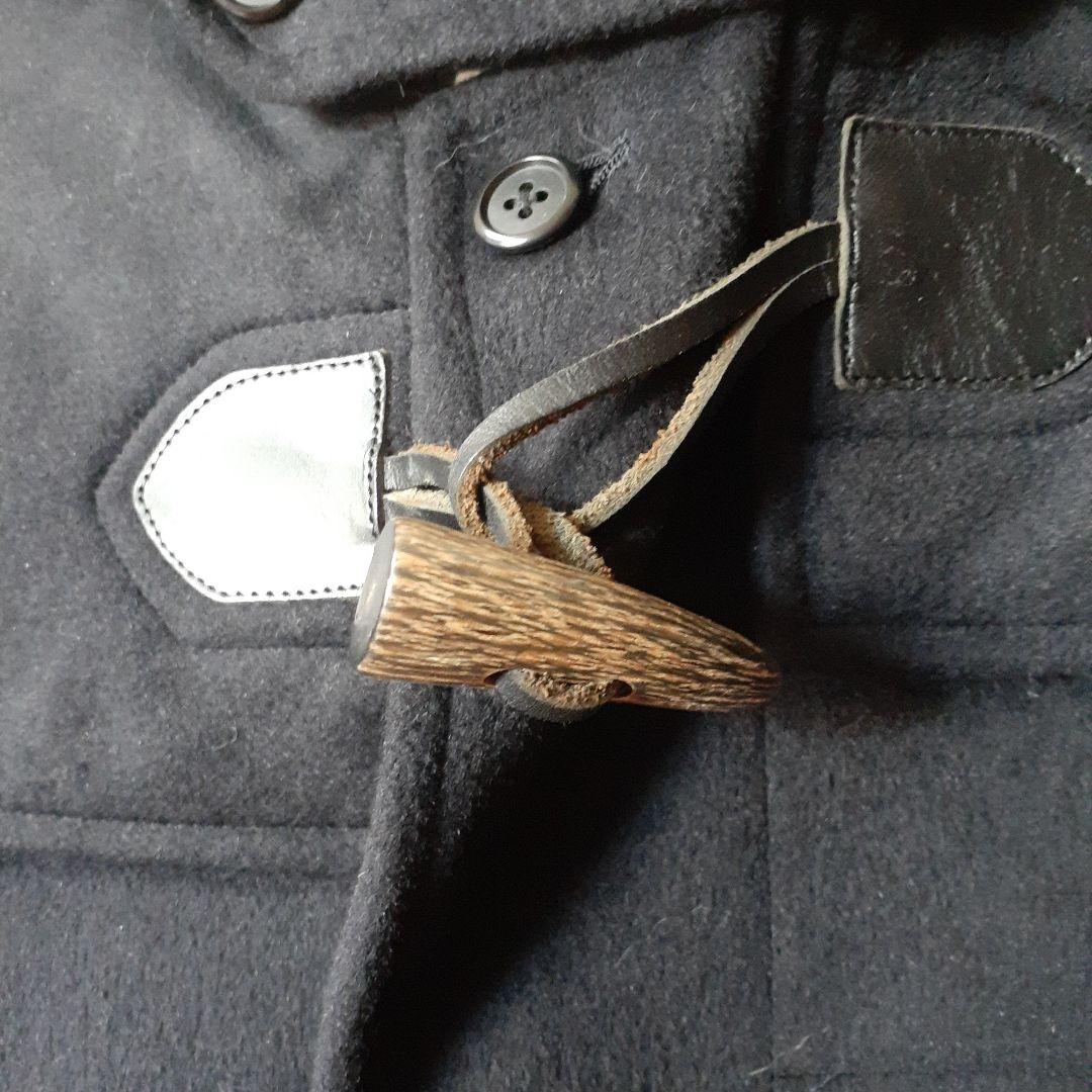 an‼️JPRESS❤️フラノ地ネイビー ダッフルコート フード付き