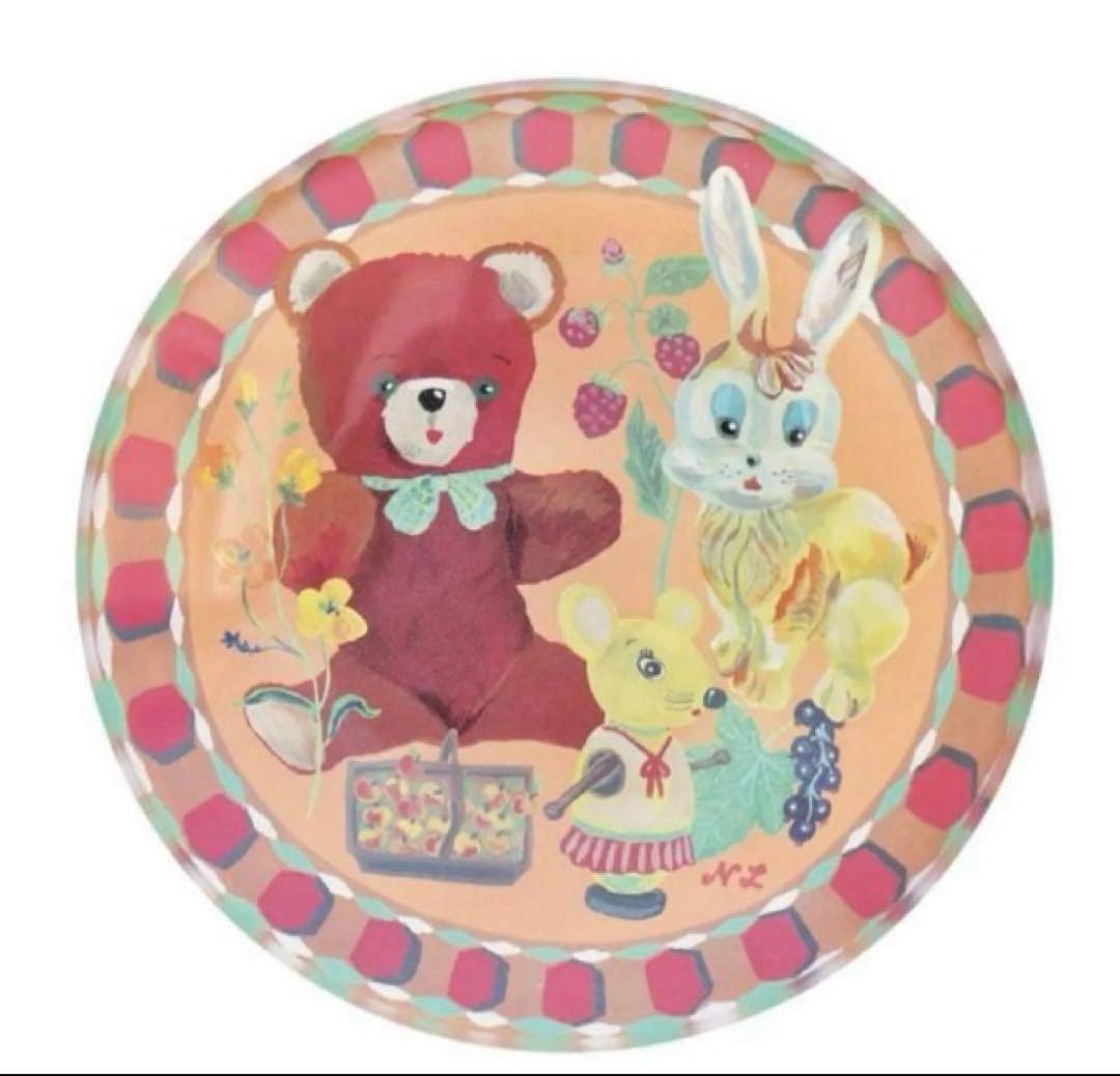 新品　ナタリーレテ　10cm ガラス プレート　くま　クマ　熊　うさぎ　ウサギ