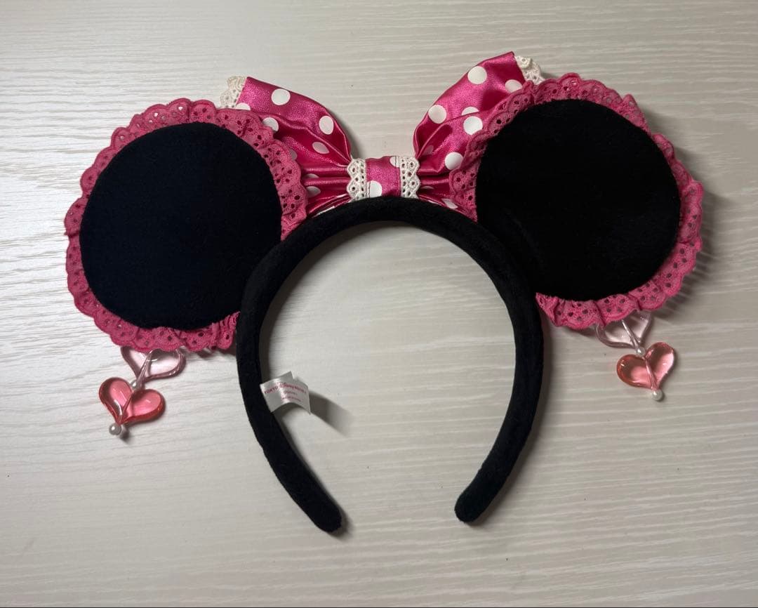 ミニーイヤリングカチューシャ　ピンク　ディズニー