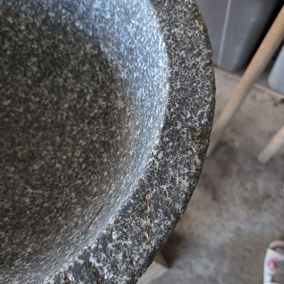 石製臼と木製杵セット 直径約40cm 引き取り限定