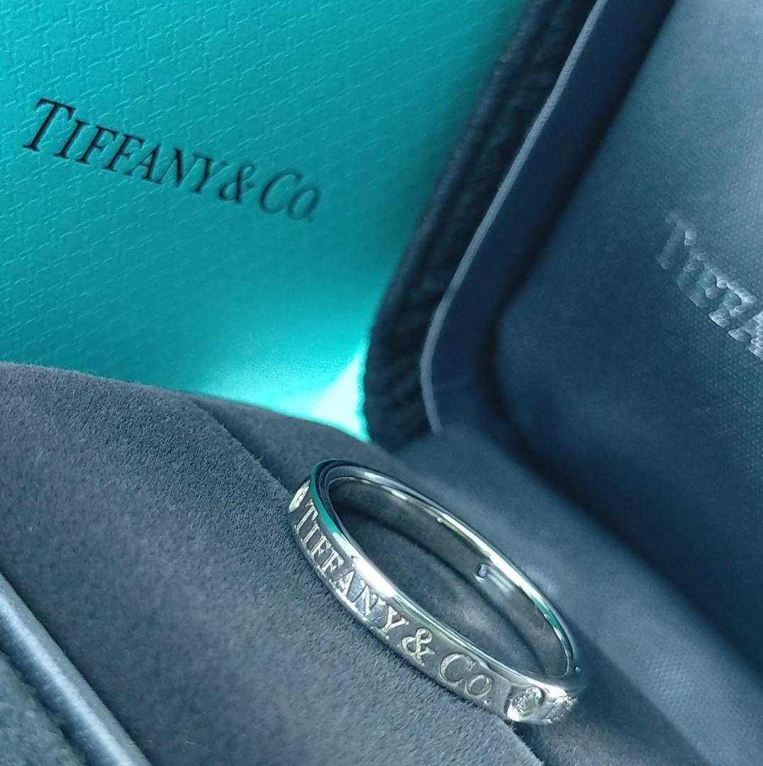 ●SALE●【ティファニー】フラット　バンド　ダイヤ　３Ｐ　１６号　2297