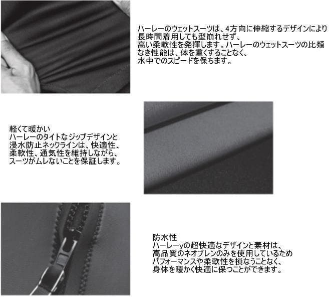 サイズS ハーレー 3/2mm チェストジップ　フルスーツ　ウェットスーツ交換可