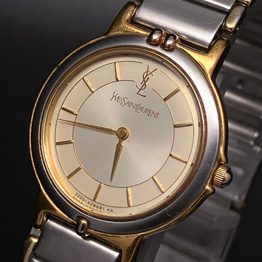 【新品電池/稼働】イヴサンローラン YSL 腕時計 レディース クォーツコンビ