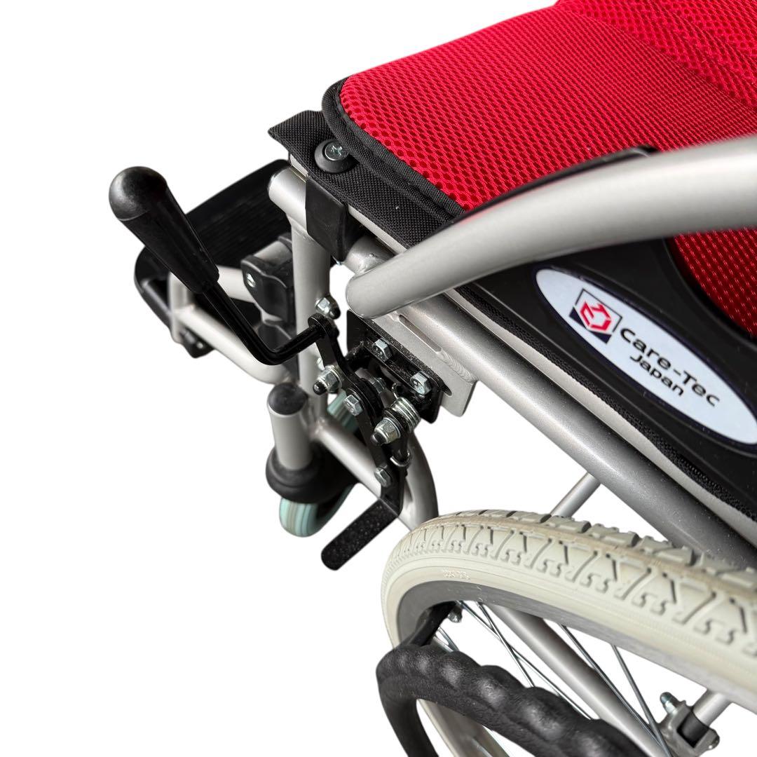 美品 Care-Tec 車椅子 CA-10SU レッド 折りたたみ 自走式