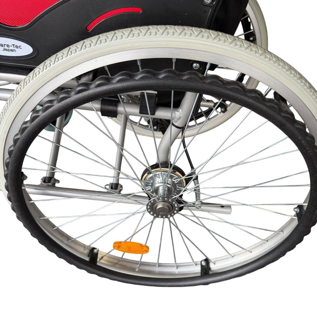 美品 Care-Tec 車椅子 CA-10SU レッド 折りたたみ 自走式