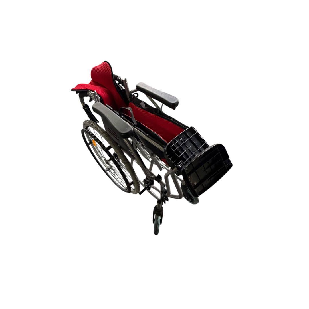 美品 Care-Tec 車椅子 CA-10SU レッド 折りたたみ 自走式