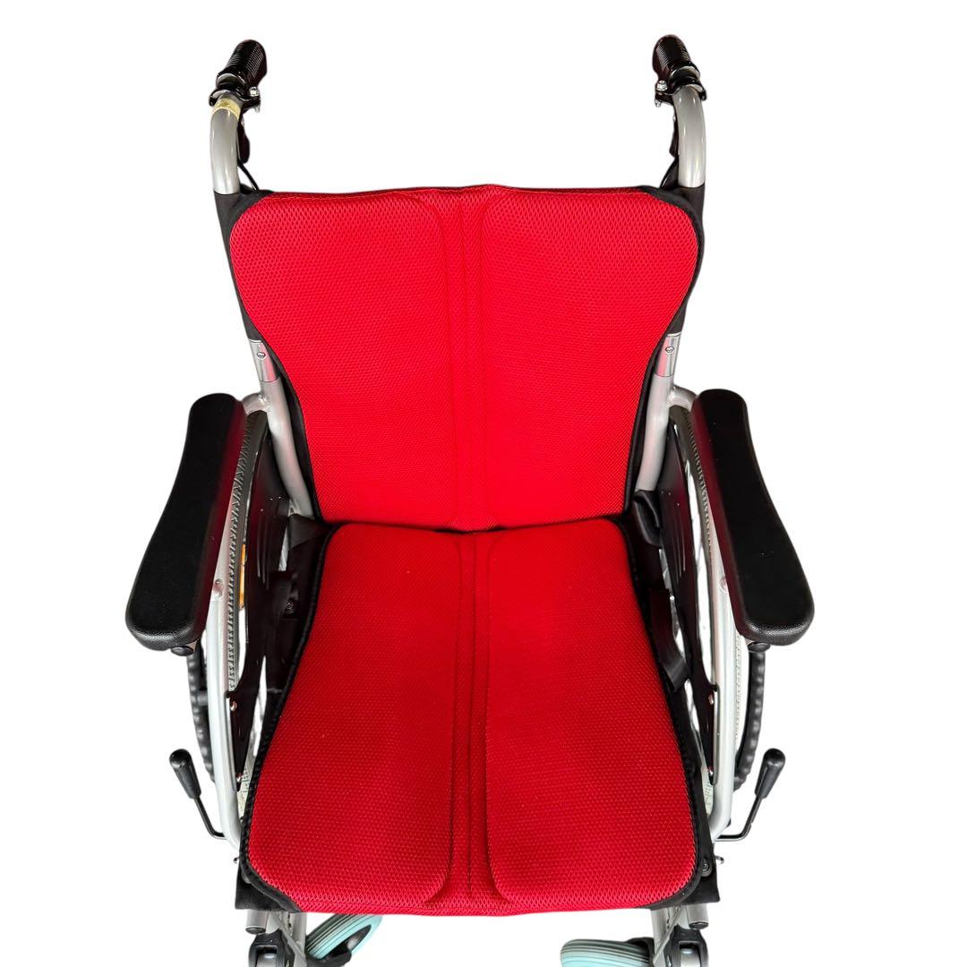 美品 Care-Tec 車椅子 CA-10SU レッド 折りたたみ 自走式