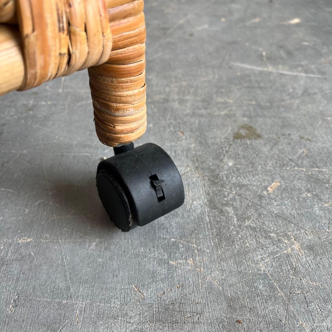 ヴィンテージ ラタン 籐 ラック シェルフ 3段 6杯 昭和レトロ