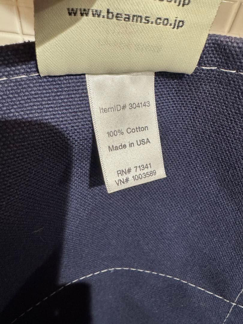 【美品】エルエルビーン×ビームス トートバッグ ボートアンドトート ネイビー M