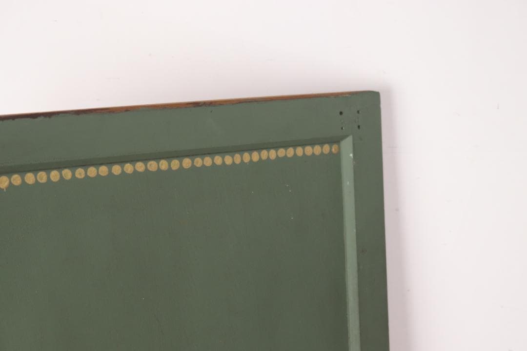 レトロ 建具 扉 引き戸 ドア ペイント 緑 花柄 木製 ヴィンテージ 1