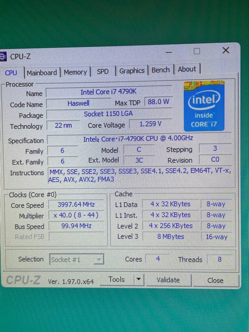 ASUS Z97-PRO GAMERマザーボード　CPU i7-4790K