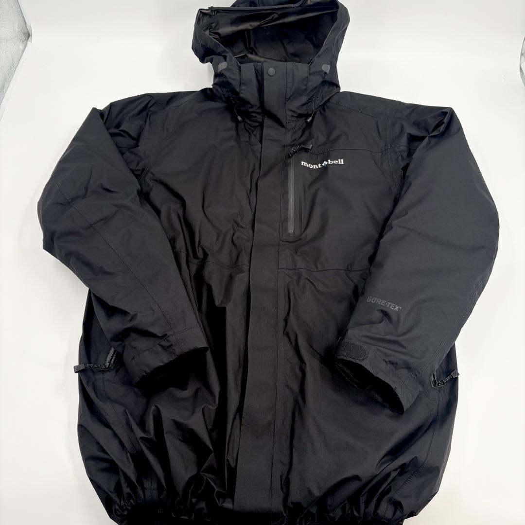 極美品モンベル ヴェイルダウンパーカ M ゴアテックス 3in1 黒 844