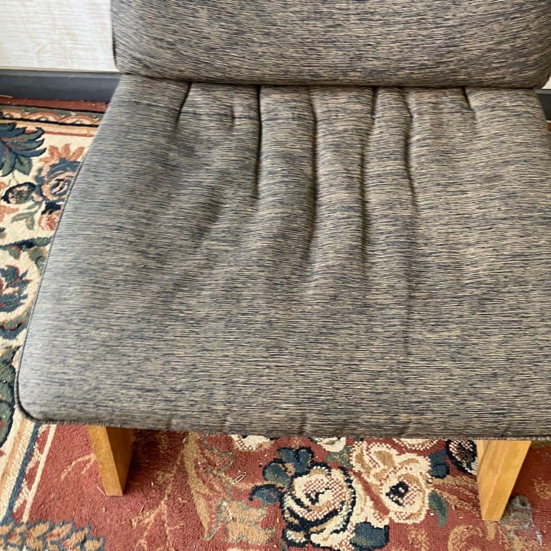 ⑤ 北欧レトロ ミキモク 雅 木製フレーム アームレスチェア 一人掛けソファー