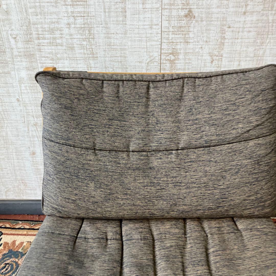 ⑤ 北欧レトロ ミキモク 雅 木製フレーム アームレスチェア 一人掛けソファー