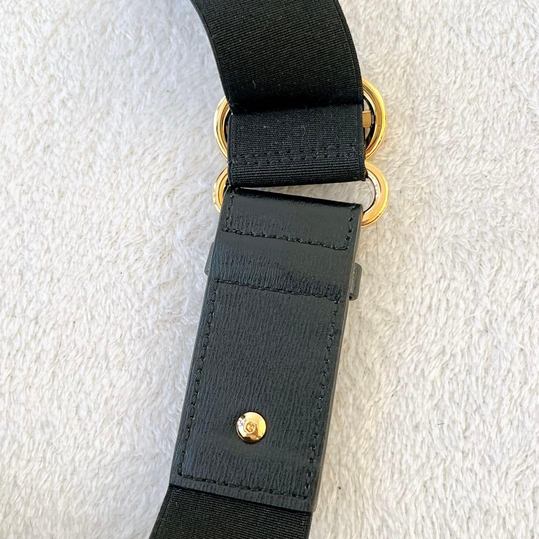 未使用級★Salvatore Ferragamo★ガンチーニ ボディバッグ 黒金