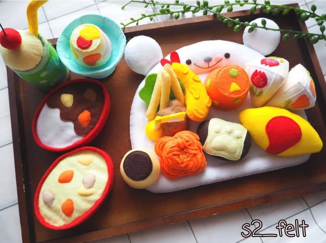 フェルトままごと しろくまお子様ランチ