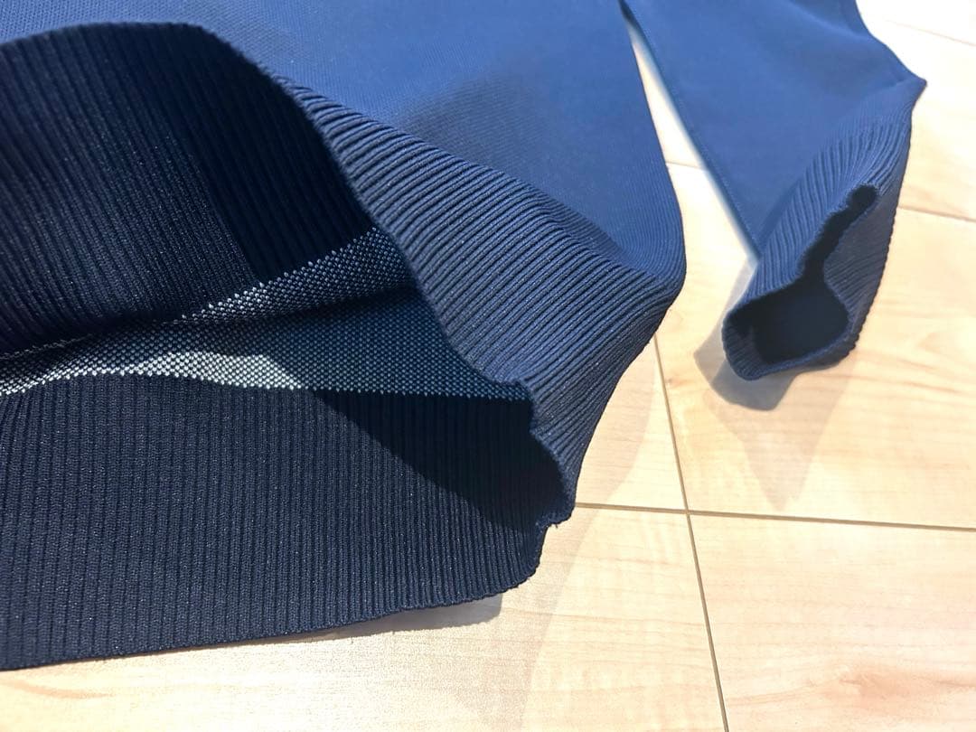 ＊美品 BEAMS GOLF ネイビー フェイクレイヤード モックネック ニット