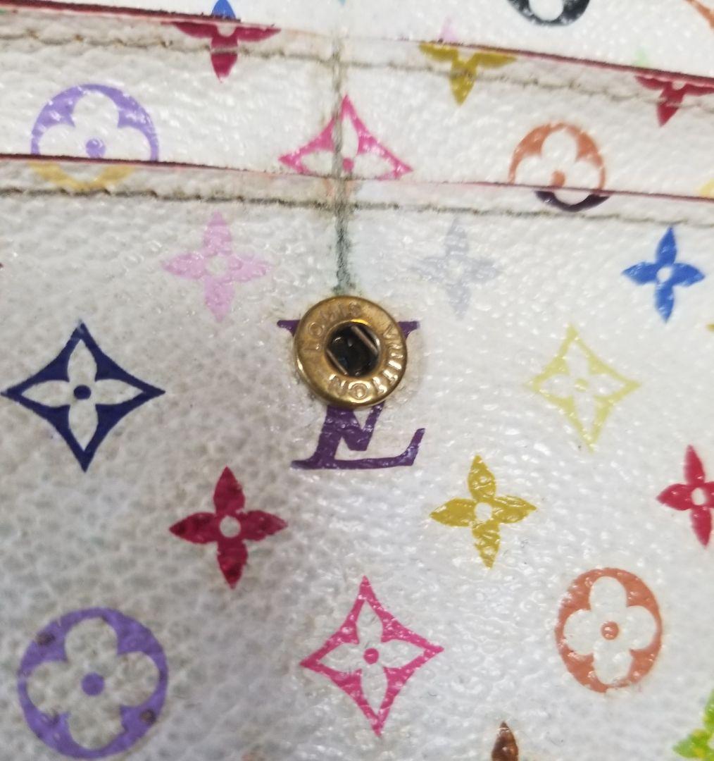 ルイヴィトン マルチカラー モノグラム 二つ折り財布 長財布 ホワイト系