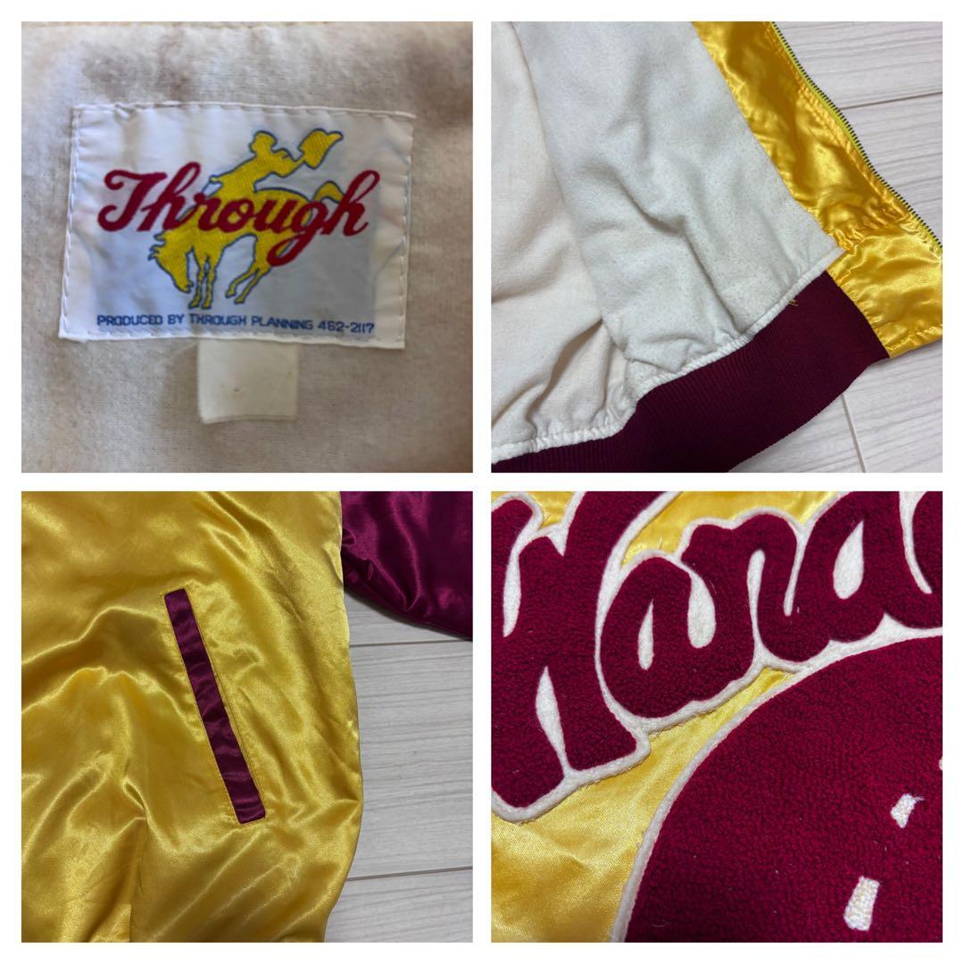 80s ワンダラーズ スカジャン ブルゾン サテン ロカビリー サガラワッペン