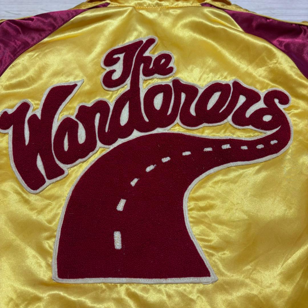 80s ワンダラーズ スカジャン ブルゾン サテン ロカビリー サガラワッペン