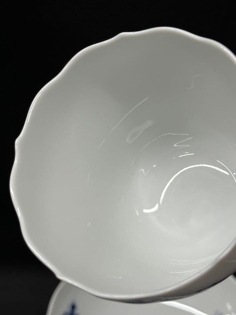 【USED美品】meissen マイセン　青い花　トリオ　C&S プレート