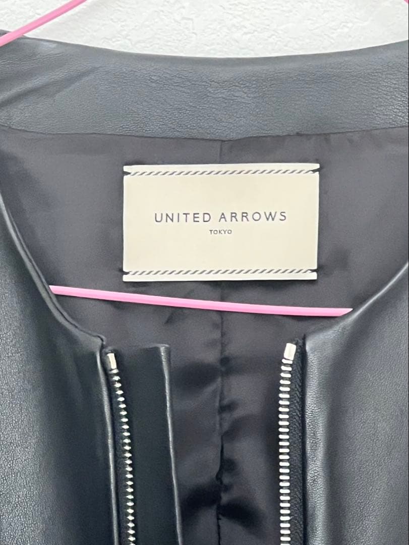 美品 UNITED ARROWS レザージャケット　ブラック