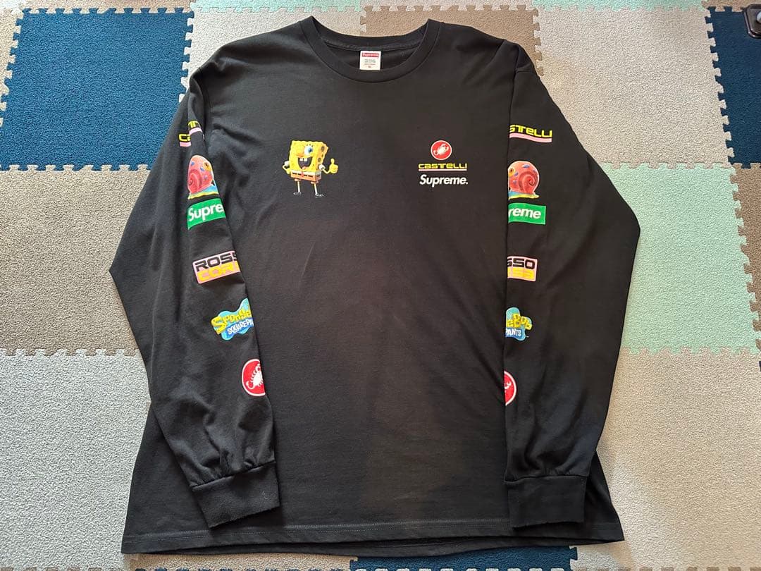 美中古 Supreme スポンジボブ ロンT 黒