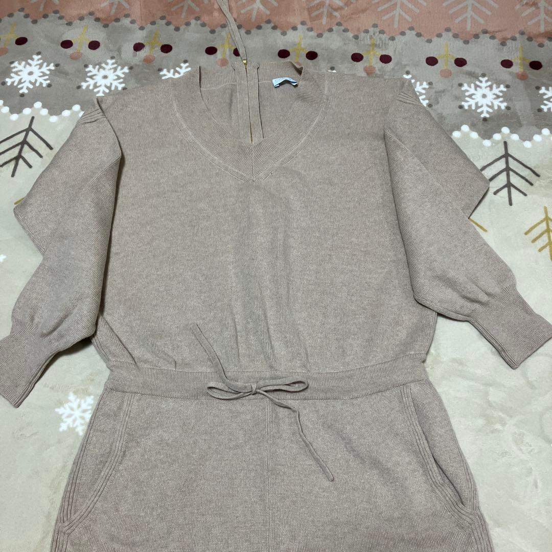 クルチアーニベージュ バルーンスリーブ ルームウェア セットアップ