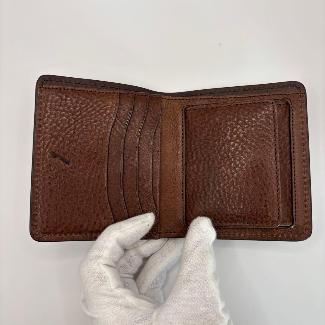 美品/付属品　土屋鞄　二つ折り財布　ウルバーノ　コンパクトパース　ブラウン