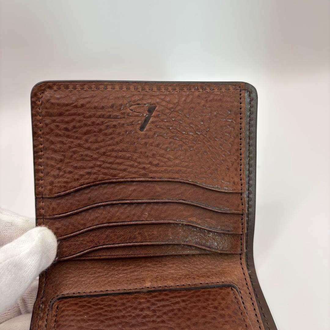 美品/付属品　土屋鞄　二つ折り財布　ウルバーノ　コンパクトパース　ブラウン