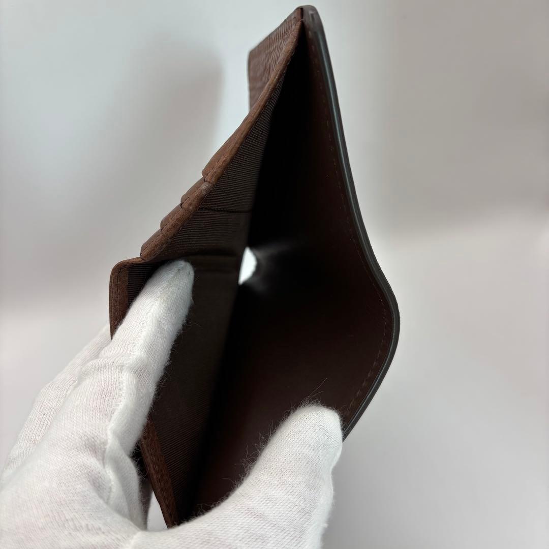 美品/付属品　土屋鞄　二つ折り財布　ウルバーノ　コンパクトパース　ブラウン