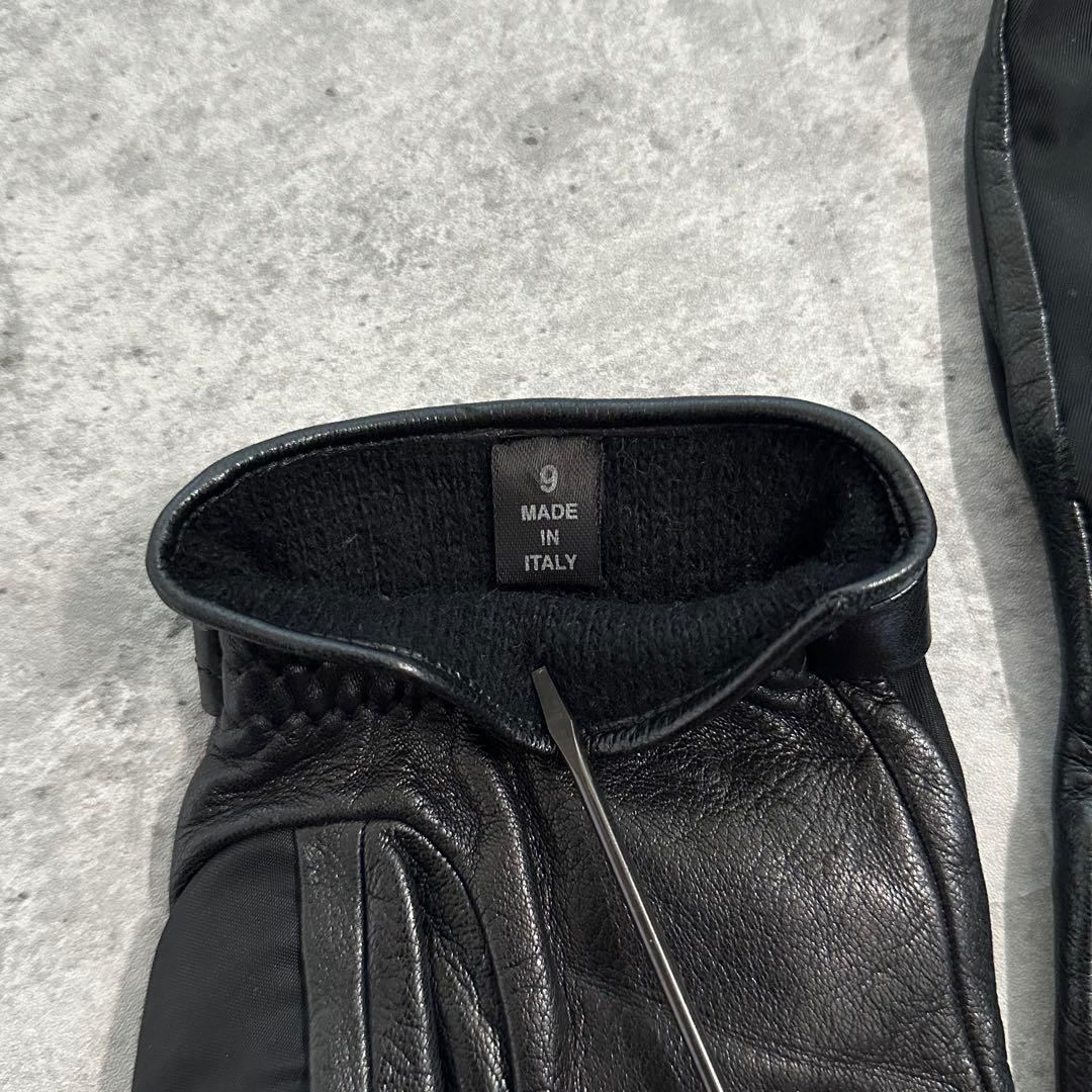 PRADA archive ナイロン　レザー グローブ ブラック イタリア製