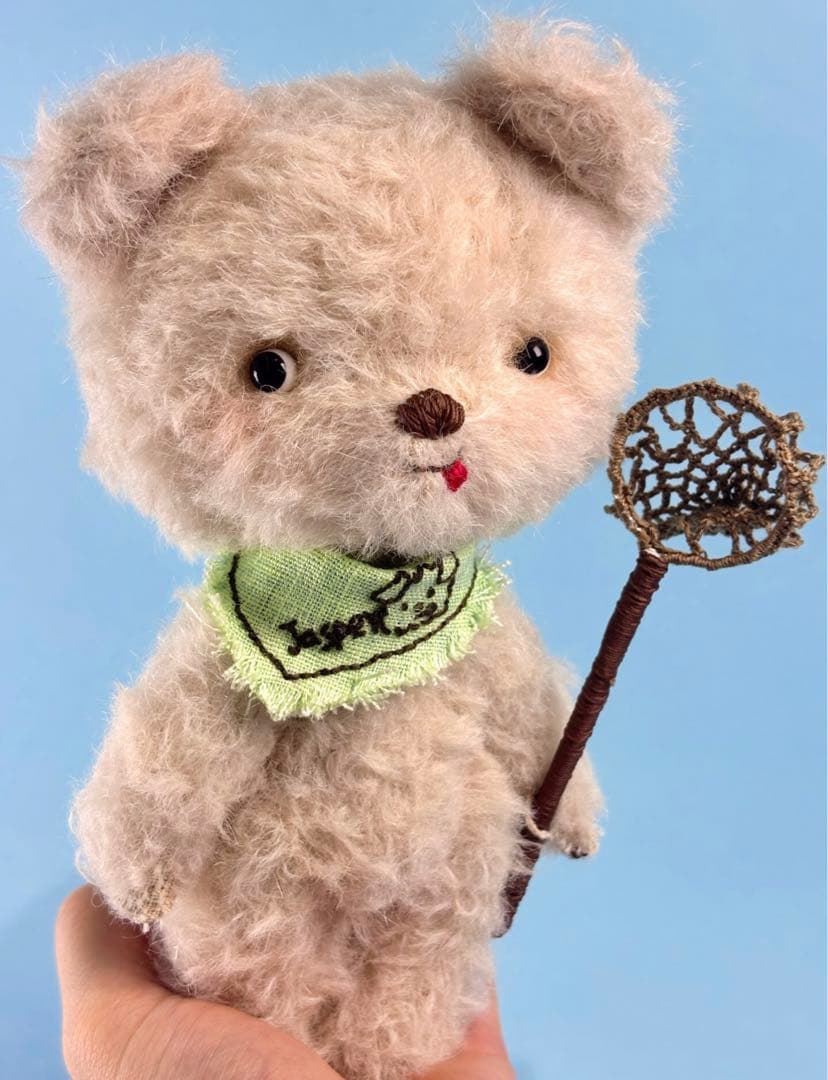 クッキーカラー仔犬 アーティストベア 海外作家様 ハンドメイド ぬいぐるみ 置物