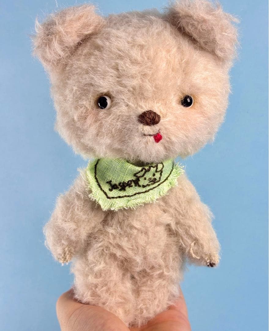 クッキーカラー仔犬 アーティストベア 海外作家様 ハンドメイド ぬいぐるみ 置物