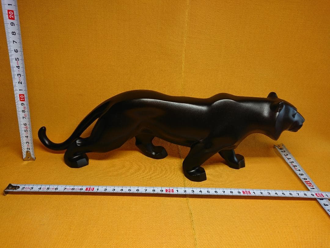 【美品】アール・デコ　豹　虎　銅製　置物　インテリア　工芸品　美術品　A2778