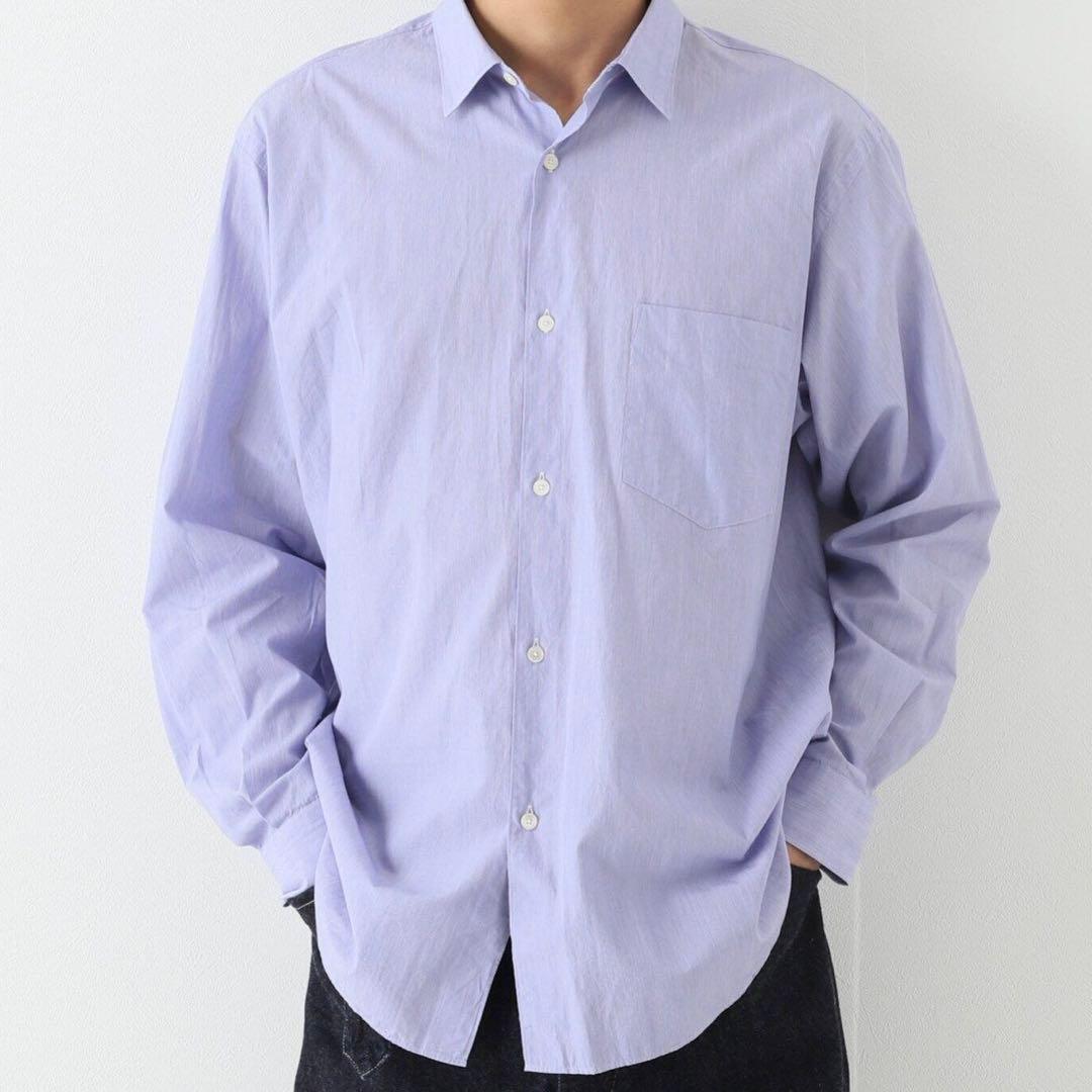 COMOLI コモリシャツ サックス ストライプ サイズ2