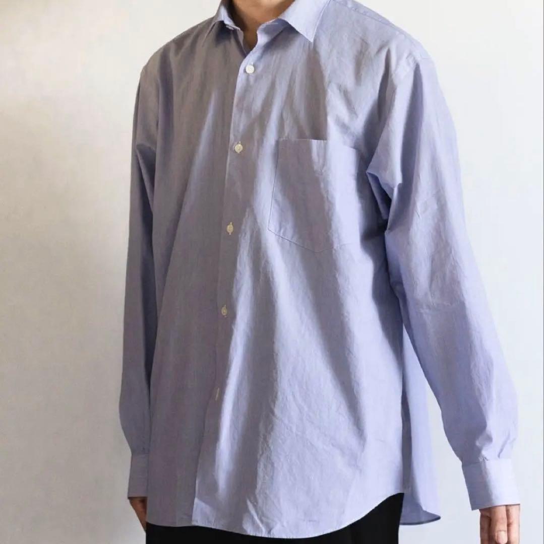 COMOLI コモリシャツ サックス ストライプ サイズ2