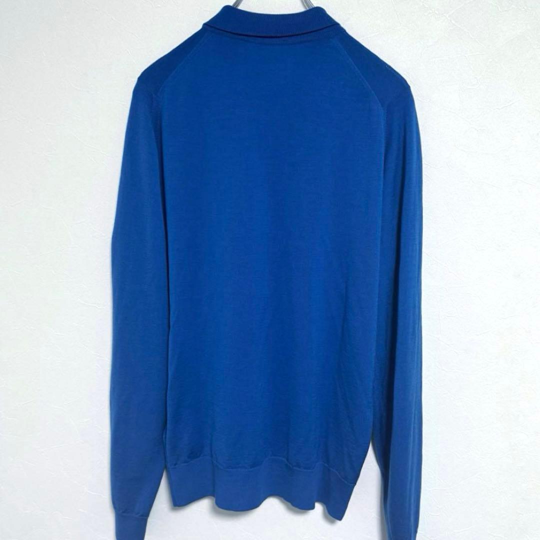 JOHN SMEDLEY ニットポロカーディガン L メリノエクストラファイン