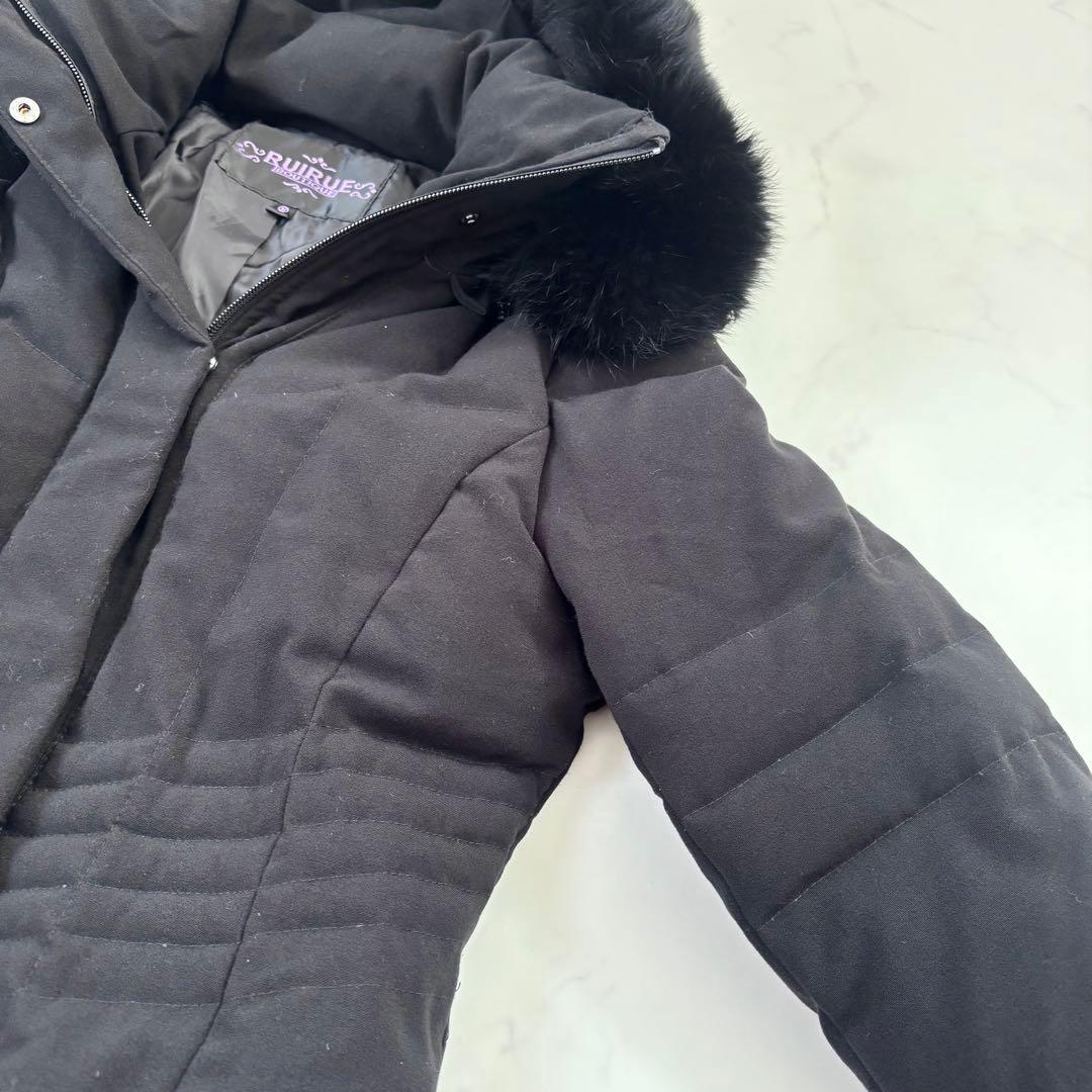 ルイルエブティック ウエストフィットロングダウンコート フォックス マット黒 M