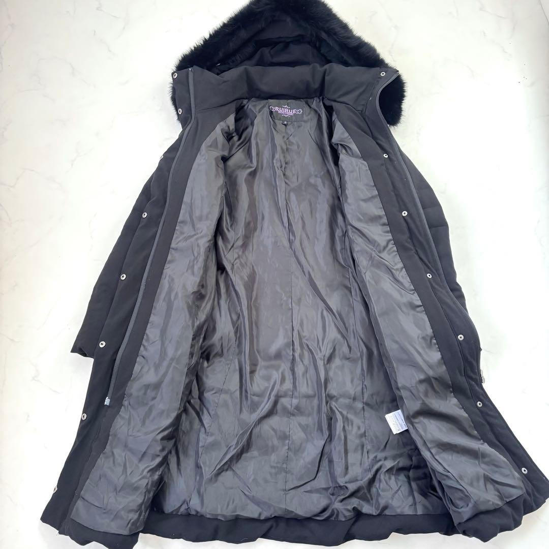 ルイルエブティック ウエストフィットロングダウンコート フォックス マット黒 M