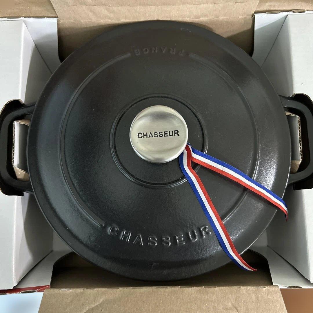 シャスール 両手鍋 黒（ノワール ブラック）24センチ